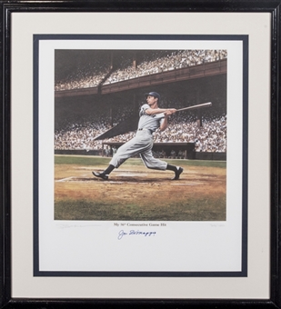 Joe DiMaggio Autographed "My 56th Consecutive Game Hit" 29x32 Framed Litho LE 395/1000 (PSA/DNA)